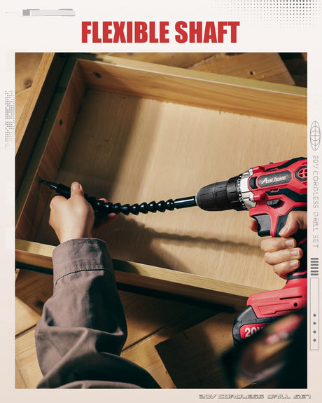 AVID POWER 20V MAX Power Drill Kit, Cordless Drill Set with Battery and Charger, 2 Variable Speed, 3/8-Inch Keyless Chuck, 19 Position and 22pcs Bits AVID POWER