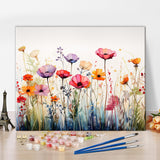 TUMOVO Colorful Flower Field Paint by Numbers for Adults Ages 8-12 Watercolor DIY Arts Craft Beginner Abstract Floral Paint by Number Kit Oil Painting Adult Paint by Number Kits On Canvas 16"x20" TUMOVO