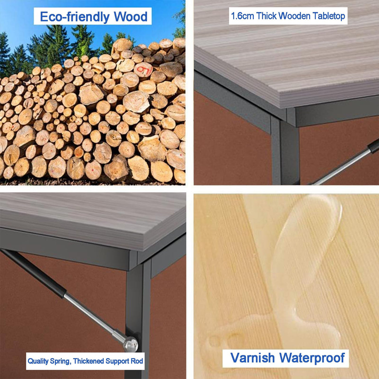 CQAEBGS 39.4"x19.7" Wall Mounted Folding Dining Table Laundry Folding Table, Fold Down Desk for Small Saving Spaces Floating Desk for Kitchen & Dining, Work Bench (Gray, 39.4"x19.7") CQAEBGS