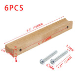 Tighall 6PCS Wooden Simple Drawer Handles, 5" Hole Centers Cabinet Pulls Rectangle Solid Wood Hardware Handles Decorative Furniture Pulls for Dresser Wardrobes (Beech) Tighall