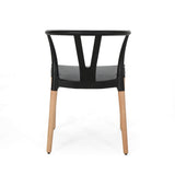 Christopher Knight Home Victoria Modern Dining Chair with Beech Wood Legs (Set of 2), Black and Natural Finish Christopher Knight Home