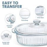 M MCIRCO 4-Piece Glass Casserole Baking Dish, Set of 2 Casseroles With Glass Lids, 1.9 Qt and 3 Qt M MCIRCO