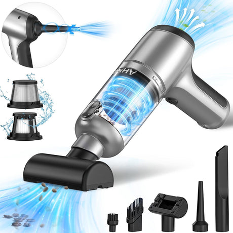 AHNR Handheld Car Vacuum Cleaner Cordless with Brushless Motor, 20000PA High Power Vacuum Cleaner & Air Duster, 3 in 1 Keyboard Portable Vacuum Cleaner, Mini Hand Held Vacuum Cleaner for Car Home AHNR