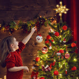 DULEFUN Christmas Tree Topper Lighted 13.5” Gold Star Tree Toppers with 20 LED Lights Christmas Tree Top Ornament for New Year Holiday Home Office Indoor Decorations DULEFUN