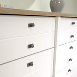 Sauder Cottage Road Dresser, L: 56.77" x W: 19.29" x H: 35.35", Soft White finish Sauder