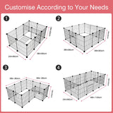 VISCOO 12 Panels Small Animal Playpen,Pet Playpen with Waterproof Mat,C&C Cage for Guinea Pigs,Puppy Play Pen,Bunny Playpen,Indoor Outdoor Portable Metal Wire Yard Fence VISCOO