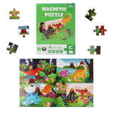 Puzzles for Kids Ages 4-6 Magnetic Jigsaw Puzzles Folding Book for Toddlers, Dinosaur Puzzles 4 in A Books Magnetic Toddler Puzzles Travel and Learning Toys Birthday Gifts for 3-8 Boys and Girls AEAHALY