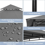 Yaheetech Gazebo for Patios - 11x11ft Outdoor Powder-Coated Steel Frame Gazebo, Double Roofs Grill Shelters BBQ Pavilion for Lawn/Backyard/Garden/Deck, Dark Gray Yaheetech