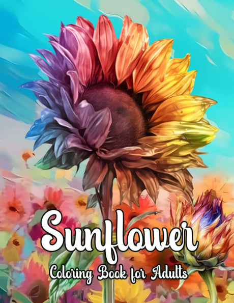 Sunflower Coloring Book for Adults: 50+ Wonderful Sunflower Coloring Pages for Adults Stress Relief and Relaxation (sunflower adult coloring book) Majosta