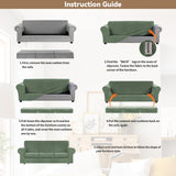 WEERRW 4 Pieces Velvet High Stretch Couch Covers for 3 Cushion Couch Sofa Slipcovers, Washable Furniture Protector with Non Slip Elastic Bottom, Feature Soft Plush Fabric, Greyish Green, Large WEERRW