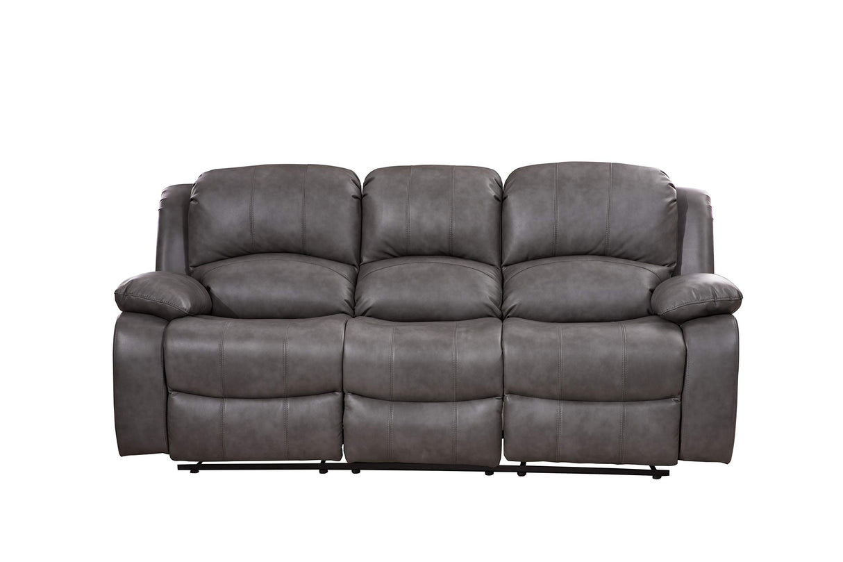 Betsy Furniture 3PC Bonded Leather Reclining Sofa Chair Set Living Room Set Sofa Loveseat Glider Chair 8018 Multiple Colors (Gray) Betsy Furniture
