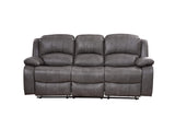 Betsy Furniture 3PC Bonded Leather Reclining Sofa Chair Set Living Room Set Sofa Loveseat Glider Chair 8018 Multiple Colors (Gray) Betsy Furniture