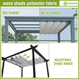 FLORALEAF 4'×16' Pergola Shade Cover Waterproof Retractable Pergola Replacement Canopy Slide Shade Sail with Cable Hardware for Outdoor Patio Porch Garage Deck Backyard Awning FLORALEAF