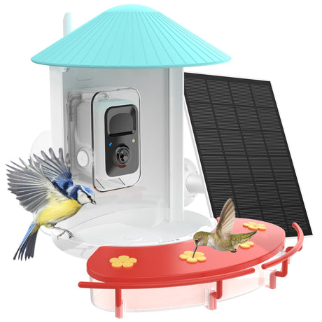 NETVUE Birdfy Hummee - Smart Hummingbird Feeder with Camera, Auto Capture Bird Videos & Birdwatching Up-Close, 2 in 1 Feeders Attract More NETVUE