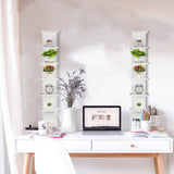 2 Pack 7 Tier Wall Shelf Unit - 43" Lack Floating Shelf, Compact Display Floating Shelf, Vertical Column Wall Decor Mount Floating Storage Organizer Tall Tower Shelf for Bedrooms, Living Rooms YEXEXINM