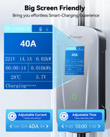 Ecogenix 2024 Level 2 EV Charger [40Amp, 240V, NEMA 14-50P] Portable Electric Vehicle Charging Stations with J1772 Connector and 25 ft Cable, Works with All J1772 EVs, for Home and Outdoor Ecogenix