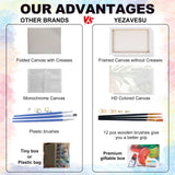 4 Pack Framed Paint by Numbers Kit for Adults Beginner with Wooden Easel, Green Plant Paint by Number Kits with Frame, DIY Acrylic Simple Painting by Numbers for Home Wall Decor Gift 8x12 inch Yezavesu