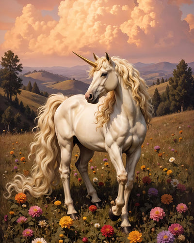 PRSTINCOL Diamond Art Kits for Adults,12x16 Inch DIY Paint by Numbers Kit for Adults,5d DIY Full Drill Round Gem Art Crafts Paintings for Home Wall Decor(Unicorn)