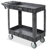 Dryser Utility Service Cart with Wheels, 40" x 17" Heavy Duty 550 lb. Capacity with Shelves - 2 Tier Rolling Cart with Two 5" Swivel Casters for Warehouse, Garage, Cleaning Dryser