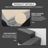 Patio Furniture Set 45 In Outdoor Fire Pits 6 Pieces Outdoor Patio Furniture 60000 BTU Outdoor Propane Fire Pit Table Patio Sofa Outdoor Chairs Anti-slip Cushions Waterproof Covers, Light Grey Rattaner