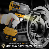 JEXUGK 1000N.m 1/2" Cordless Impact Gun, 740ft-lbs 21V Brushless High Torque Wrench with 2 x 4.0Ah Battery, 5 x Sockets & Fast Charger, Power Impact Driver for Truck Car Home Mower JEXUGK