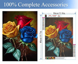 JFYHAB Rose Diamond Painting Kits for Adults, Rose Flowers Full Drill Diamond Art Kit for Adults Beginner, DIY 5D Diamond Dots Painting Craft for Home Wall Decor 12x16 Inch JFYHAB