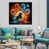 Lophomie Diamond Art Kits for Adults, 5D DIY Dog Paw Diamond Painting Kits for Adults Beginners, Diamond Dots Kits Gem Arts Crafts for Home Wall Decor 14x14 Inch Lophomie