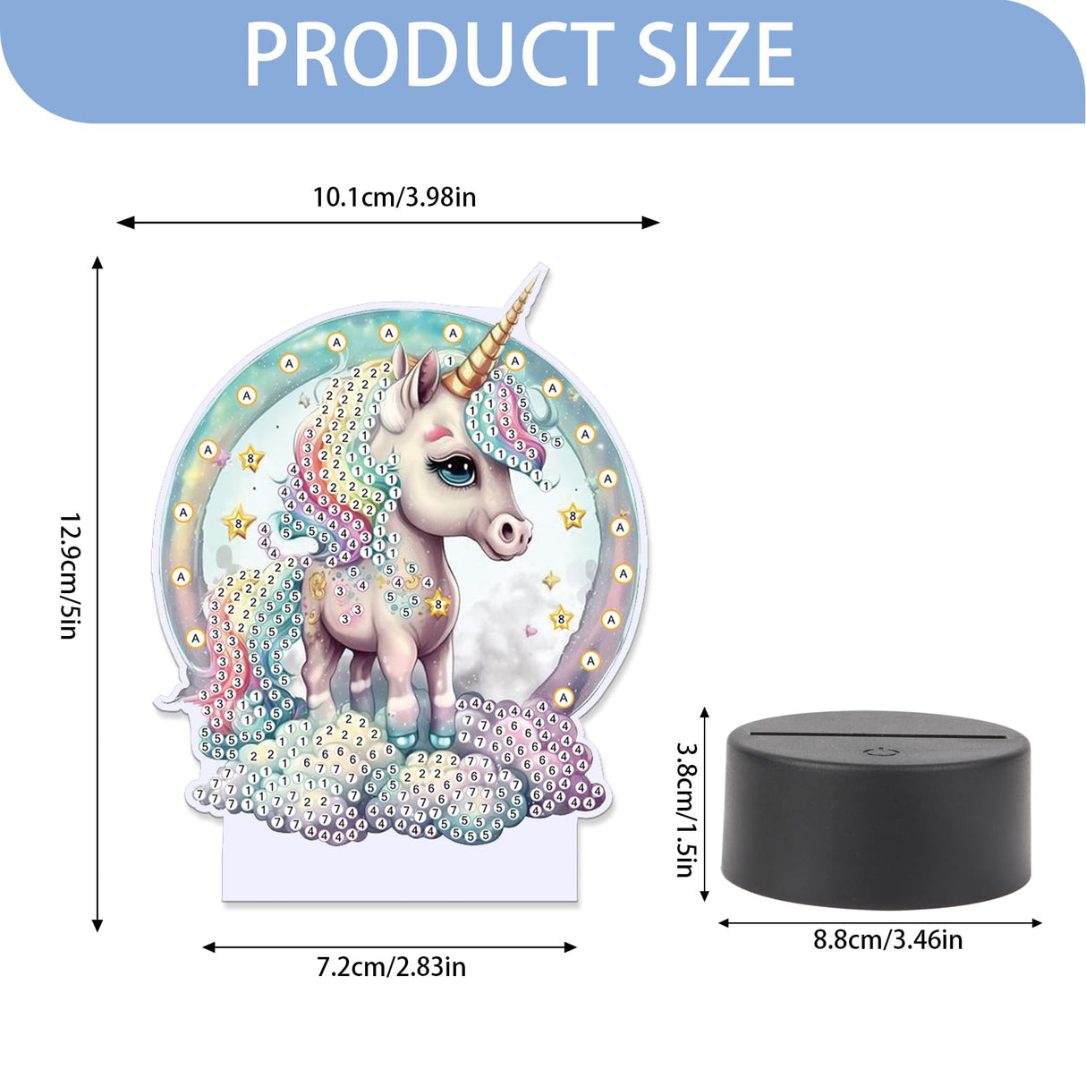 JISHSHAY Diamond Painting Night Light Diamond Art Table Lamps Gem Art LED Lights Gem Painting Desk Lamp Mosaic Kits for Adults DIY Kits for Adults Paint by Numbers,with Special Shaped Crystal,Unicorn JISHSHAY