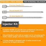 RIDGEPOLE Meat Injector, Marinade Injector with 3 Marinade Needles,Seasoning Injector, Turkey Injector Syringe，2-OZ Large Capacity, All Stainless Steel 2024 UPDATE RIDGEPOLE