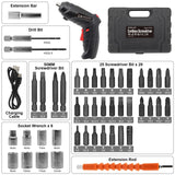 Cordless Electric Screwdriver, 3.6V Rechargeable Power Screwdriver with 47 pcs Accessories, usb charging, 3Nm Screw Gun, mini Carrying screwdriver set with LED Light for Electric Power Drill Set MYMULIKE