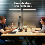 APMIEK LED Desk Lamp for Home Office, Remote Control Computer Desk Light Bright Table Lamp for Study Dimmable Desk Lighting with Clamp Adjustable Gooseneck, Double Head, 24W, Black APMIEK