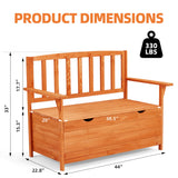 AVAWING Outdoor Storage Bench, Wooden Garden Bench Weatherproof, Patio Benches for Outside, 2-Seat Front Porch Bench, Park Bench for Deck, Lawn, Backyard(Natural) AVAWING