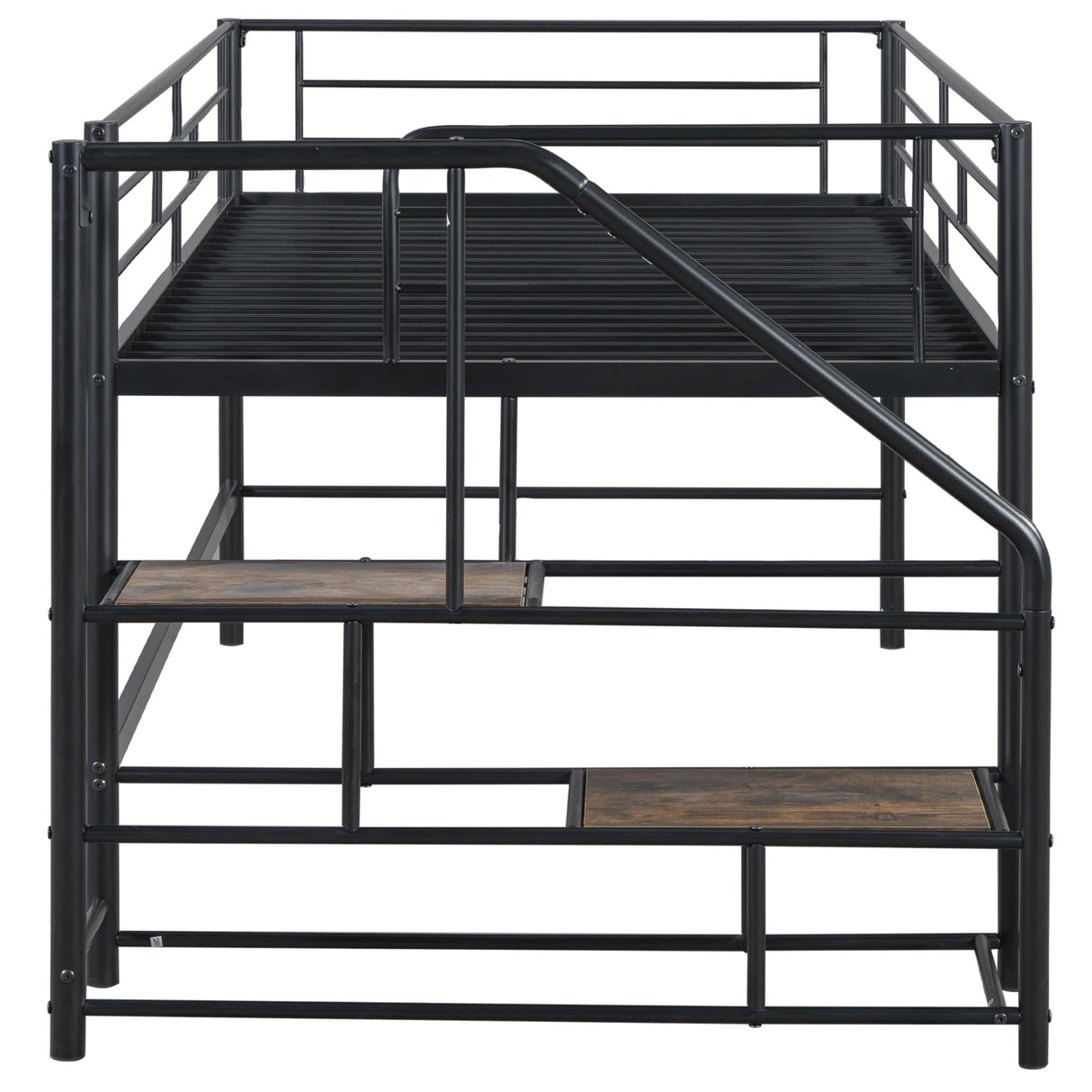 Twin Size Low Loft Bed for Kids,Metal Loft Bed Frame with Stair for Boys Girls,Kids Loft Bed Twin Size with Storage Steps,Black Bellemave