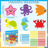 Lonfliness Ocean Animal 3D Foam Sticker Kit No Mess Felt Sticker Art Crafts for Kids DIY Underwater Sticker Craft for Boy Girl 3+ Birthday Gift Preschool Home Learning Educational Game Activity Lonfliness