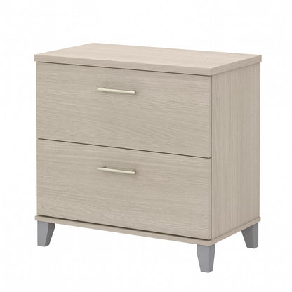 Bush Furniture Somerset 2 Drawer Lateral File Cabinet in Sand Oak - WoodArtSupply