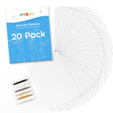 HTVRONT Iron on Patches for Clothing Repair, 20 Pieces White Sublimation Patches, Fabric Patches for Clothes, White Repair Decorating Kit, Iron on Blank Patches Size 3.7" by 4.9" (9.5 cm x 12.5 cm) HTVRONT