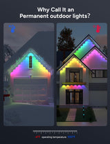 Isablelala Permanent Outdoor Lights, 150ft with 90 RGB LED Lights for Daily and Christmas, Halloween, 49 Scene Modes+DIY for Outdoor Decor, IP66 Waterproof, Compatible with Alexa, Google Assistant Isablelala