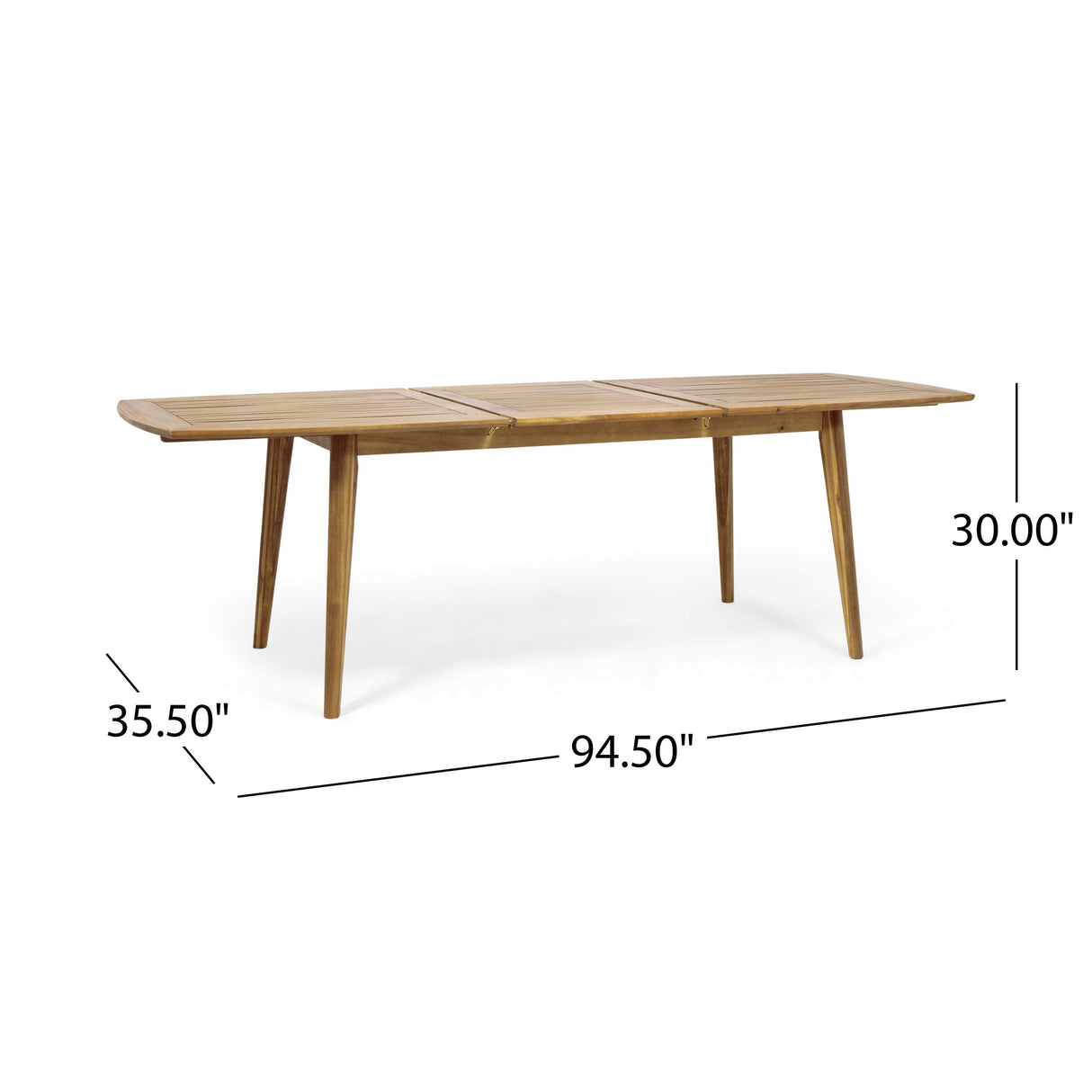 GDFStudio Outdoor Acacia Wood Expandable Dining Table, Teak GDFStudio