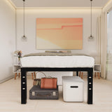 HOBINCHE 18 Inch Metal Twin Bed Frame No Box Spring Needed - Easy Assembly Heavy Duty Noise Free Narrow Bedframes - Single Black Basic Steel Slats Platform with Storage HOBINCHE