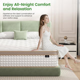 Firm King Mattress, [Enhanced] 12 Inch King Size Hybrid Mattress in a Box With Gel Memory Foam & Independent Pocket Springs, Pressure Relief, Strong Edge Support, 365-Night Trial, CertiPUR-US EEN EEN SLEEP