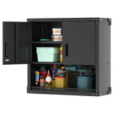 OPTYMIRA Garage Wall Cabinet Metal Storage Cabinet with Lock Wall Mounted Heavy Duty Steel Tool Cabinet with Doors and Shelf Hanging Cabinet for Garage Warehouse Bathroom Kitchen,Assembly Required OPTYMIRA