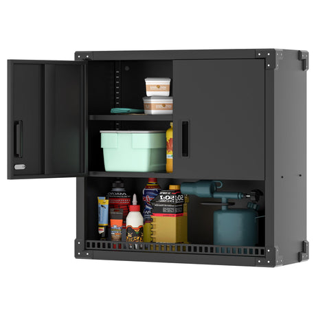 OPTYMIRA Garage Wall Cabinet Metal Storage Cabinet with Lock Wall Mounted Heavy Duty Steel Tool Cabinet with Doors and Shelf Hanging Cabinet for Garage Warehouse Bathroom Kitchen,Assembly Required OPTYMIRA