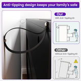 knoworld Black Dresser with LED Lights, 6 Drawer Dresser with Power Outlet for Bedroom, Large Wooden Chest of Drawers, Organizer Cabinet for Bedroom,Living Room,Hallway, Entryway knoworld