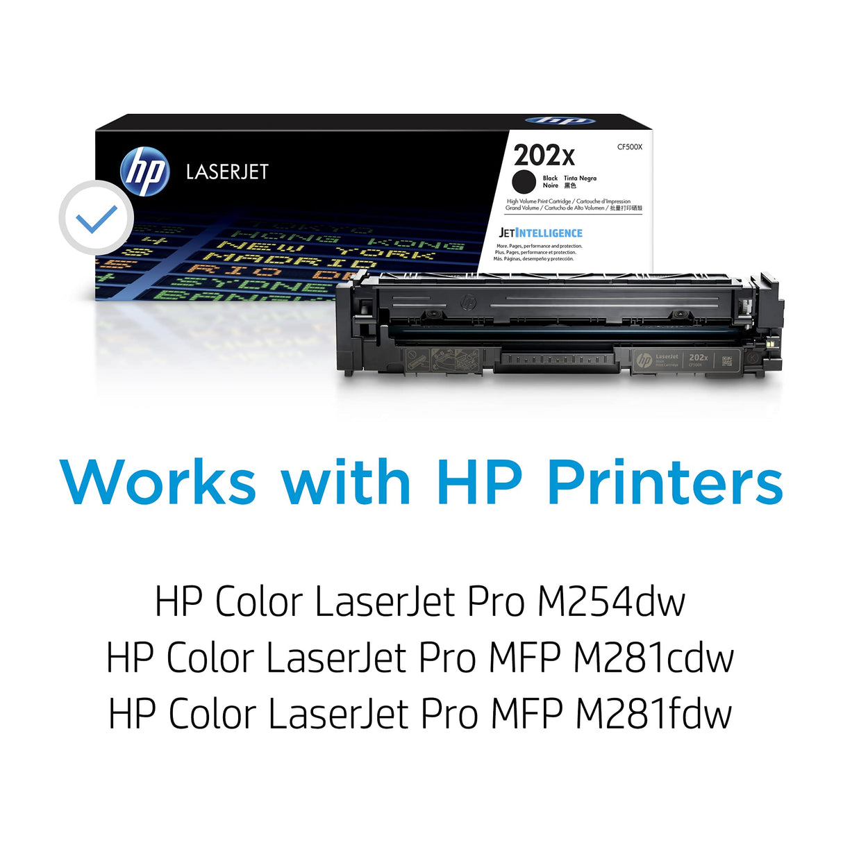 HP 202X Black High-yield Toner Cartridge ,Works with HP Color LaserJet Pro M254, HP Color LaserJet Pro MFP M281 Series CF500X HP