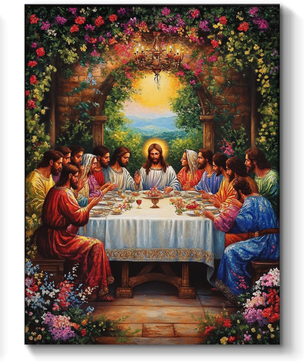 Jesus Last Supper Paint by Numbers Kit for Adults, 16"x20" Canvas Painting Kit for Beginners, Modern Aesthetic DIY Paint by Number on Canvas for Home Wall Decor 109 Generic