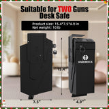 HARDROCK [ 2 Guns Capacity Gun Safe for Pistols, Biometric Wall Mounted Handgun Safe Box for Desk, Bedside,Truck，Drop Down Quick Access Security Safe with Fingerprint Keypad Lock for Home nightstand HARDROCK