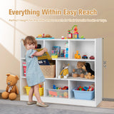 KOTEK 8-Cubby Wooden Kids Bookshelf - Versatile Toy Storage Organizer for Nursery, Playroom, and Classroom KOTEK