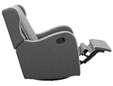 Angel Line Rebecca Upholstered Swivel Gliding Recliner, Dark Gray Linen with White Piping Angel Line