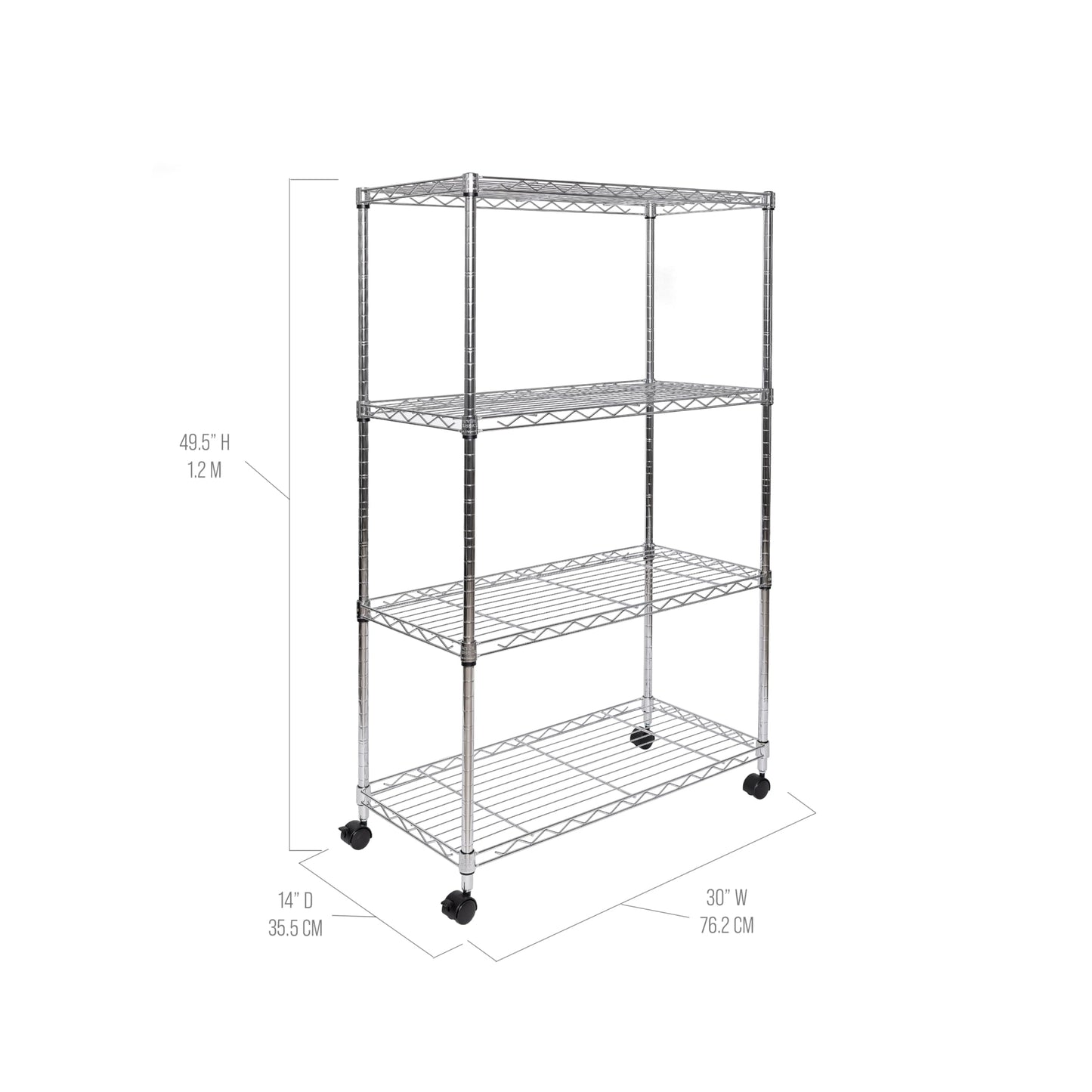 Seville Classics Solid Steel Wire Shelving Storage Unit Adjustable Shelves Organizer Rack, for Home, Kitchen, Office, Garage, Bedroom, Closet, Steel, 4-Tier, 30" W x 14" D