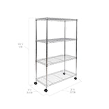 Seville Classics Solid Steel Wire Shelving Storage Unit Adjustable Shelves Organizer Rack, for Home, Kitchen, Office, Garage, Bedroom, Closet, Steel, 4-Tier, 30" W x 14" D Seville Classics